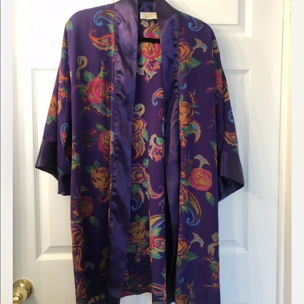 Victoria Secret Gold Label Purple Rose Robe